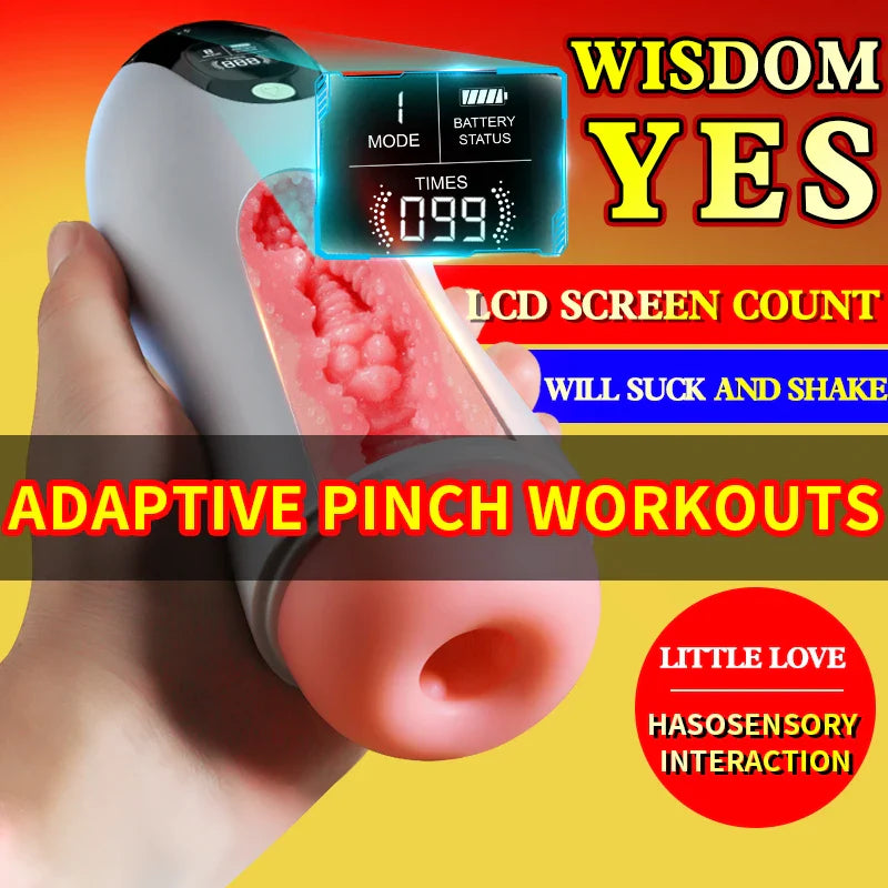 Automatic Suction Simulation Sex Toys, Telescopic, Intelligent, with Sound and Heating – Best Male Masturbators