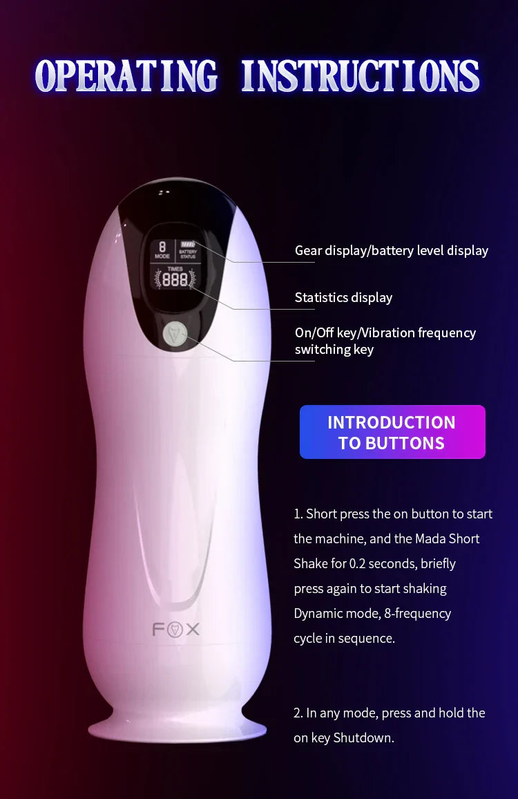 Automatic Suction Simulation Sex Toys, Telescopic, Intelligent, with Sound and Heating – Best Male Masturbators