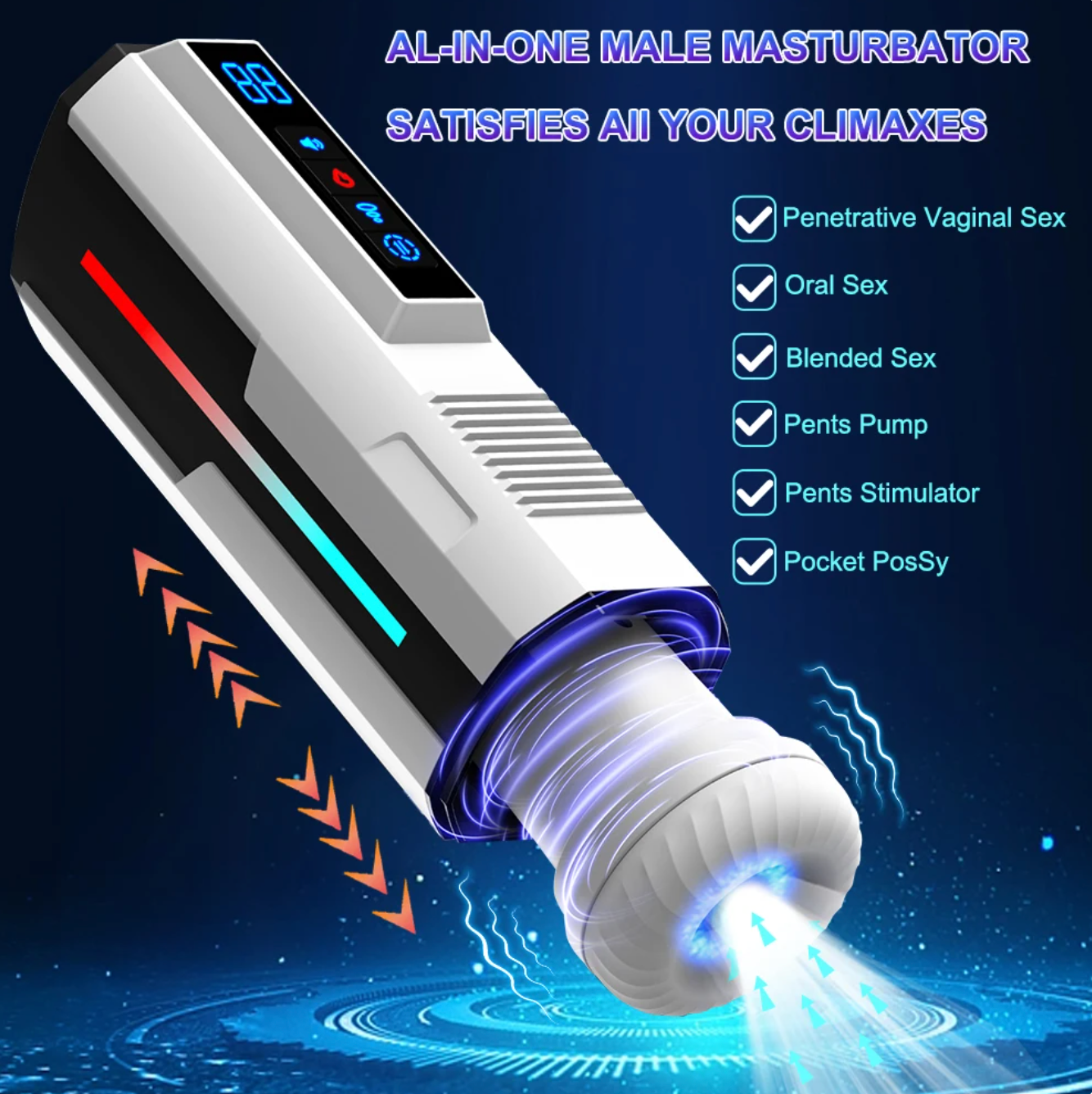 Automatic Telescopic Male Masturbator Cup with Suction and Vibration – Masturbation Machine