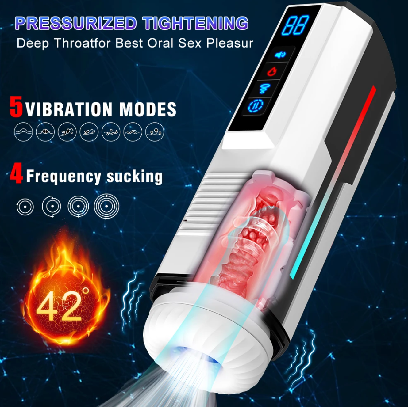 Automatic Telescopic Male Masturbator Cup with Suction and Vibration – Masturbation Machine