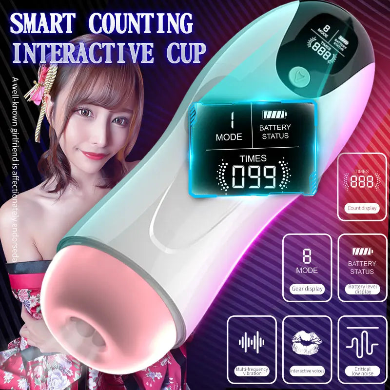 Automatic Suction Simulation Sex Toys, Telescopic, Intelligent, with Sound and Heating – Best Male Masturbators 