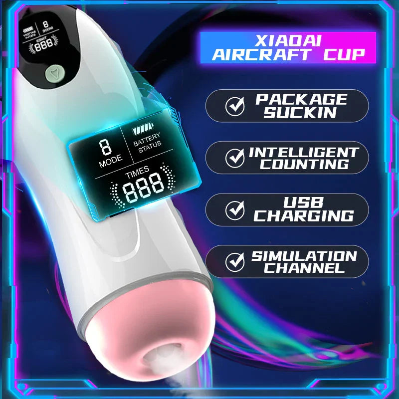 Automatic Suction Simulation Sex Toys, Telescopic, Intelligent, with Sound and Heating – Best Male Masturbators 