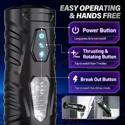 Hannibal Automatic 7 Thrusting Rotating Modes Male Masturbator 