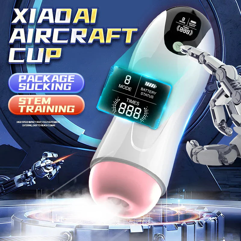 Automatic Suction Simulation Sex Toys, Telescopic, Intelligent, with Sound and Heating – Best Male Masturbators 