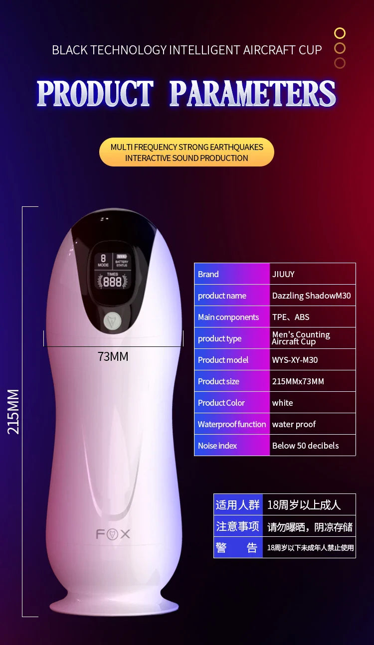 Automatic Suction Simulation Sex Toys, Telescopic, Intelligent, with Sound and Heating – Best Male Masturbators 