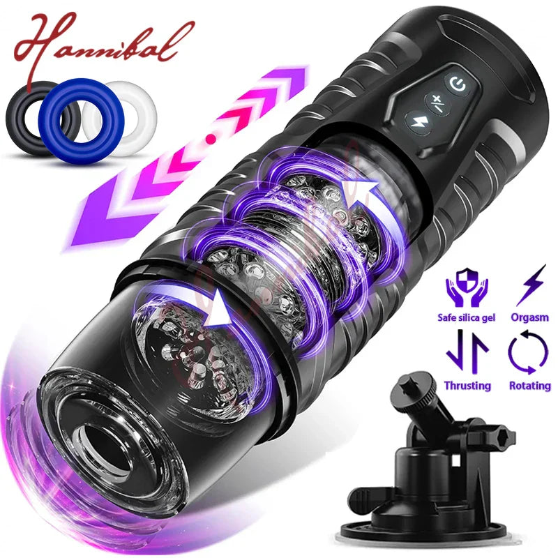 Hannibal Automatic 7 Thrusting Rotating Modes Male Masturbator 