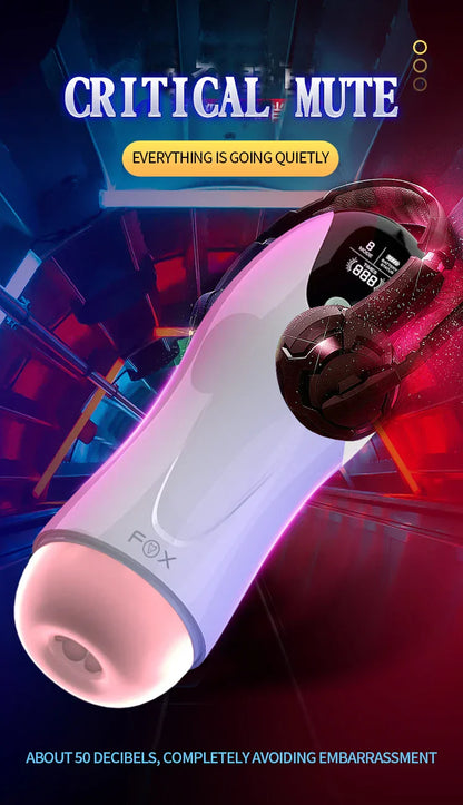 Automatic Suction Simulation Sex Toys, Telescopic, Intelligent, with Sound and Heating – Best Male Masturbators 