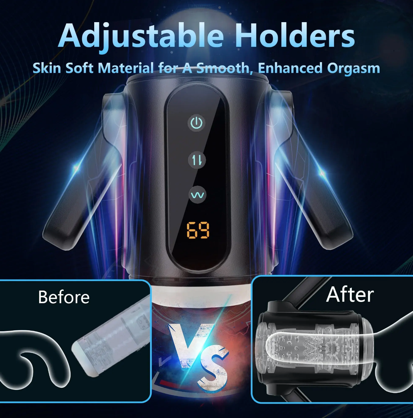 Foldable Handles Masturbator for Men, 8004