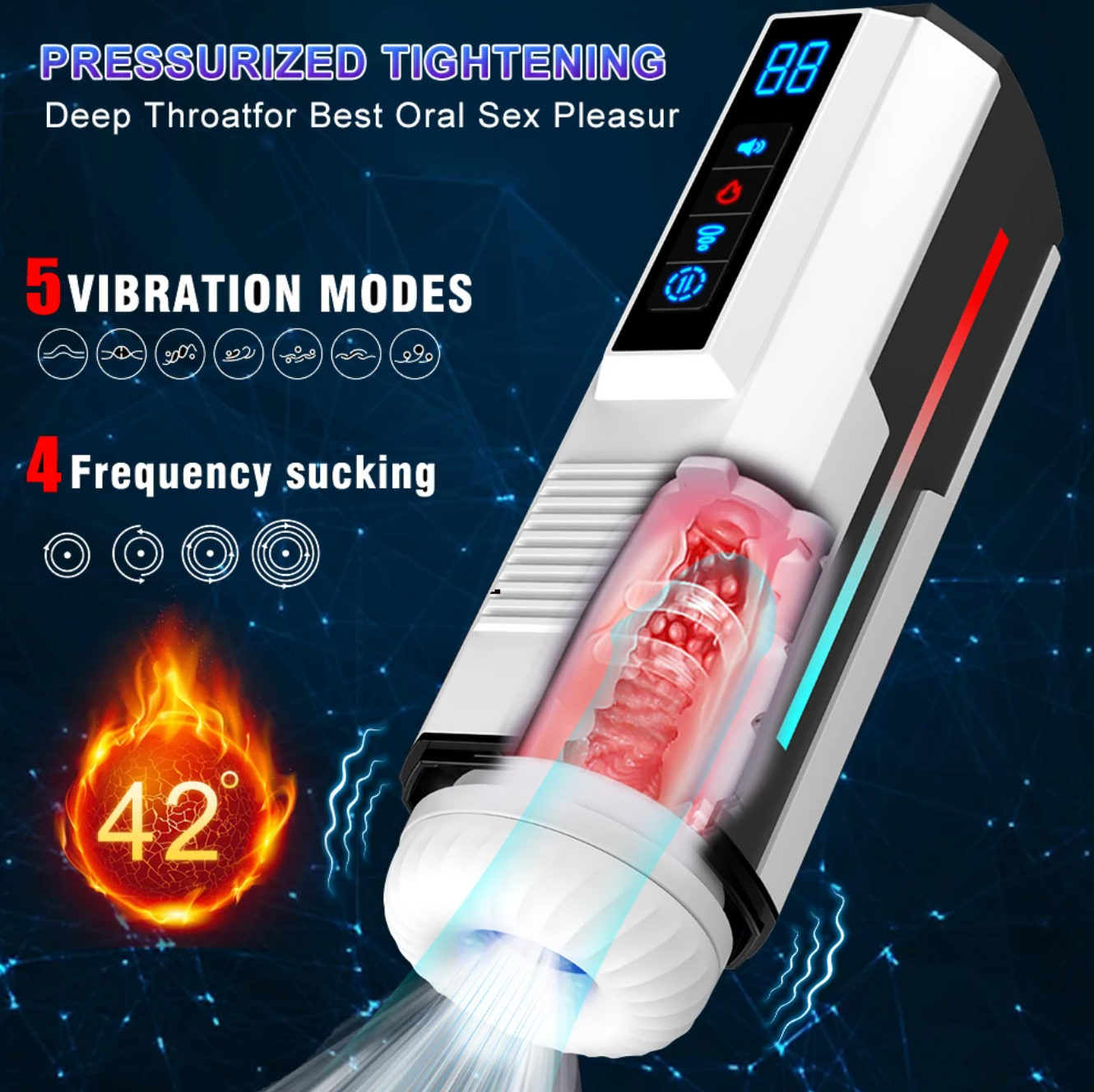 Automatic Telescopic Male Masturbator Cup with Suction and Vibration – Masturbation Machine 